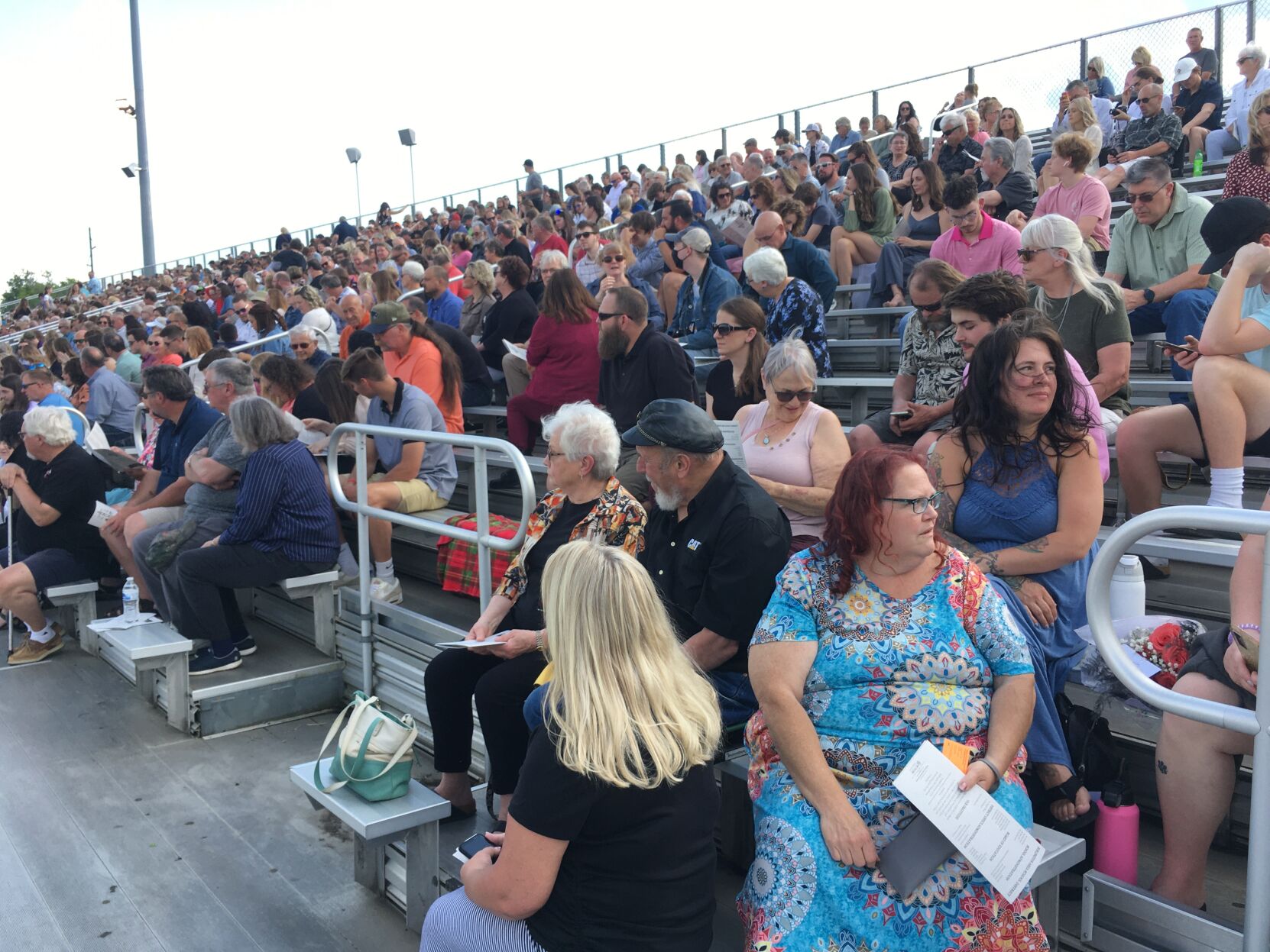 Parents and others fill the grandstands at Burlington High School graduation 2022